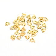 Alloy Cabochons, for DIY Crystal Epoxy Resin Material Fillingn, Fish, Golden, 8.5x8x1mm(MRMJ-WH0062-24G)