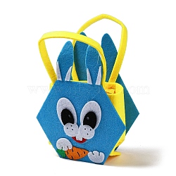 Non-woven Fabrics Easter Rabbit Candy Bag, with Handles, Gift Bag Party Favors for Kids Boys Girls, Deep Sky Blue, 19.5x14x6.5cm(ABAG-P010-A03)