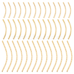 60Pcs 3 Style Brass Tube Beads, Long-Lasting Plated, Curved Beads, Tube, Real 24K Gold Plated, 20~39x1.5mm, Hole: 0.8mm, 20pcs/style(KK-HY0001-90)