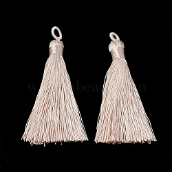 Polyester Tassel Big Pendants Decoration, Dark Salmon, 80~90x8.5~9mm, Hole: 4x6mm(AJEW-S059-17)