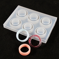 Ring Silicone Molds, Resin Casting Molds, For UV Resin, Epoxy Resin Jewelry Making, White, 83x59x8mm, Inner Size: 18mm and 19mm(X-DIY-G007-01)