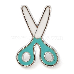 Alloy Enamel Brooches, Scissor, 22.5x15.5mm(JEWB-I035-02P-02)