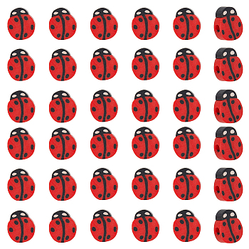 200Pcs Handmade Polymer Clay Beads, Ladybug, Red, 10.5~12x8~9.5x4~5mm, Hole: 1.6~1.8mm