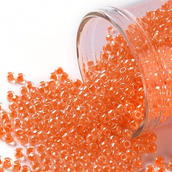 TOHO Round Seed Beads, Japanese Seed Beads, (802) Luminous Neon Orange, 11/0, 2.2mm, Hole: 0.8mm, about 50000pcs/pound