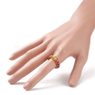 Glass Braided Bead Finger Ring for Women(RJEW-JR00467-01)-5