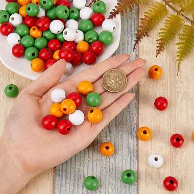 200Pcs 4 Colors Painted Natural Wood Beads(sgWOOD-SZ0001-06)-3