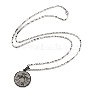 Mandala retro 201 collares con colgante de constelación de cadena de caja de acero inoxidable para mujeres y hombres(NJEW-M223-01C)-3