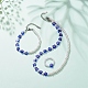 Perle d'imitation en plastique et perles de verre millefiori bracelet collier(SJEW-JS01239)-2