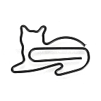 Cat Shape Iron Paper Clips, Cute Paper Clips, Funny Bookmark Marking Clips, Black, 32x23x1mm(X-TOOL-F013-06D)