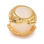 Natural White Shell Column Beads, with Brass Findings, Cadmium Free & Lead Free, Rack Plating, Long-Lasting Plated, Real 24K Gold Plated, 8~9.5x9.5mm, Hole: 1~1.5mm(GG-D002-01G-03)