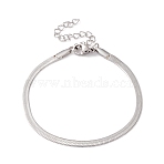 Non-Tarnish 304 Stainless Steel Herringbone Chains Bracelet for Men Women, Stainless Steel Color, Wide: 3mm, 6-1/2 inch(16.5cm)(BJEW-D450-01P-01)
