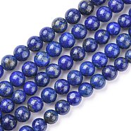 Natural Lapis Lazuli Beads Strands, Round, Royal Blue, 6mm(G-G099-6mm-7)