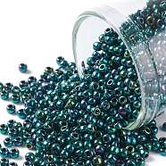 TOHO Round Seed Beads, Japanese Seed Beads, (506) High Metallic June Bug, 11/0, 2.2mm, Hole: 0.8mm, about 1110pcs/bottle, 10g/bottle(SEED-JPTR11-0506)