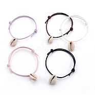 Adjustable Eco-Friendly Korean Waxed Polyester Charm Bracelets, with Cowrie Shell Beads, 2-1/8 inch(5.5cm)(BJEW-JB03988-M)
