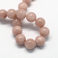 Natural Dyed Yellow Jade Gemstone Bead Strands, Round, Rosy Brown, 8mm, Hole: 1mm, about 50pcs/strand, 15.7 inch(G-R271-8mm-YXS05)