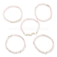 5Pcs 5 Style Natural Rose Quartz & Pearl & Shell Star Beaded Stretch Bracelets Set, Inner Diameter: 1-3/4~1-3/4 inch(4.3~4.5cm), 1Pcs/style(BJEW-JB09495-01)