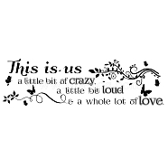 PVC Quotes Wall Sticker, for Stairway Home Decoration, Black, 28x88cm(DIY-WH0200-010)