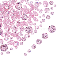 Cubic Zirconia Cabochons, Grade A, Faceted, Diamond, Pearl Pink, 120pcs/box(ZIRC-PH0002-23)
