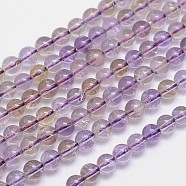 Natural Ametrine Beads Strands, Round, 6mm, Hole: 1mm, about 66pcs/strand, 15.5 inch(G-M261-15)