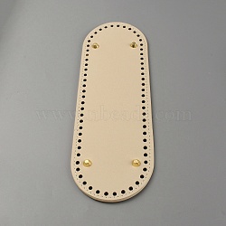 Oval PU Leather Knitting Crochet Bags Nail Bottom Shaper Pad, with Iron Nail, for Bag Bottom Accessories, Wheat, 30x10.1x1cm, Hole: 5mm(PURS-WH0001-64B)