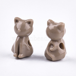 Opaque Acrylic Kitten Beads, Cat Shape, Rosy Brown, 14.5x8.5x9.5mm, Hole: 2.5mm, about 860pcs/500g(MACR-S830-02K)