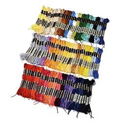 100 Skeins 50 Colors 6-Ply Polyester Embroidery Floss, Cross Stitch Threads, Mixed Color, 0.5mm, 8m/skein, 2 skeins/color(OCOR-K006-B03)