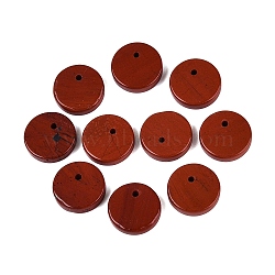 Natural Red Jasper Pendants, Flat Round Charms, 12x3mm, Hole: 1~1.4mm(G-Q606-41F)