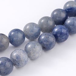 Dyed & Heated Natural Blue Aventurine Round Beads Strands, 4mm, Hole: 0.8mm, about 86~90pcs/strand, 14.8 inch(G-M248-4mm-01)