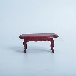 Wood Table Miniature Ornaments, Micro Landscape Home Dollhouse Furniture Accessories, Pretending Prop Decoration, Dark Red, 94x51x39mm(PW-WG68086-04)