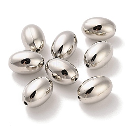 CCB Plastic Beads, Oval, Platinum, 15x10mm, Hole: 1.8mm(CCB-U001-12P)