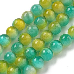 Cat Eye Beads Strands, Round, Green, 8mm, Hole: 0.8~0.9mm, about 50pcs/strand, 14.29''~14.69''(36.3~37.3cm)(G-K378-A02-01)