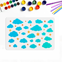 PET Hollow Out Drawing Painting Stencils, for DIY Scrapbook, Photo Album, Cloud Pattern, 400x600mm(DIY-WH0427-0001)