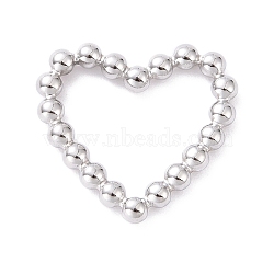 Non-Tarnish 304 Stainless Steel Linking Rings, Imitation Round Beaded Heart, Stainless Steel Color, 20x22x2.5mm, Inner Diameter: 12x16mm(STAS-G264-04P)