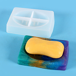 Self-Draining Soap Dish Silicone Molds, Resin Casting Molds, Rectangle, 125x95x25mm(PW-WG74695-03)