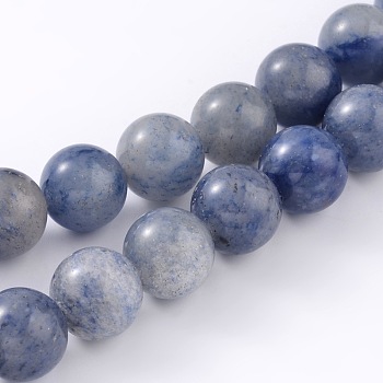 Natural Blue Aventurine Round Beads Strands, 4mm, Hole: 0.8mm, about 92pcs/strand, 15.5 inch