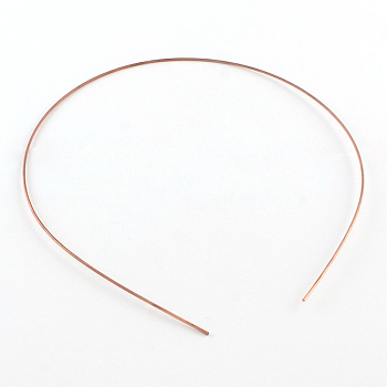 Hair Accessories Iron Hair Band Findings, Red Bronze Color, 120~125mm