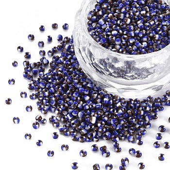 12/0 Glass Seed Beads, Opaque Colours Seep, Blue, 2mm, hole: 0.8mm