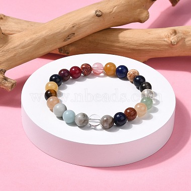 Assorted Stone Beads Bracelets(X-BJEW-Q300)-4