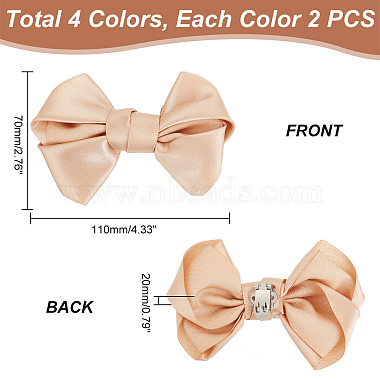 Elite 8Pcs 4 Colors Detachable Polyester Satin Bowknot Shoe Decoration(AJEW-PH0011-27)-2
