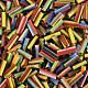 Opaque Colours Two Tone Seed Glass Bugle Beads(SEED-T006-02A-06)-3