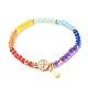 Reiki 7 Chakra Natural Mixed Stone Round Beads Stretch Bracelet for Girl Women(BJEW-JB07003-01)-1