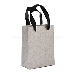 Paper Gift Tote Bags with Nylon Black Ribbon Handles, for Wedding Birthday Baby Shower, Recycled Bags, Rectangle, Gainsboro, 12x6.2x16cm(ABAG-K004-01A)