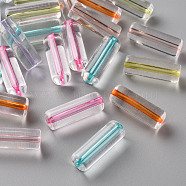 Transparent Acrylic Beads, Column, Mixed Color, 25x9mm, Hole: 1.6mm, about 270pcs/500g(TACR-S154-06A)
