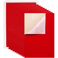 Jewelry Flocking Cloth, Polyester, Self-adhesive Fabric, with Rubber, Rectangle, Red, 29.7x20cm(TOOL-BC0008-02C)