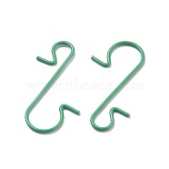 Iron S-Hook Clasps, Green, 29~30x18~18.5x1mm(IFIN-WH0051-37A)