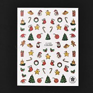 Christmas Theme Self Adhesive Nail Art Stickers, DIY Nail Art Decoration, Santa Claus, 10.2x8cm(MRMJ-A003-01B)