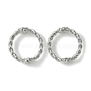 Brass Bead Frames, Twist Ring, Real Platinum Plated, 13x4mm, Hole: 1.2mm(FIND-Z035-13P)