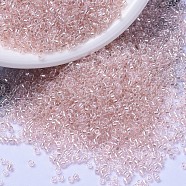 MIYUKI Delica Beads, Cylinder, Japanese Seed Beads, 11/0, (DB1223) Transparent Pink Mist Luster, 1.3x1.6mm, Hole: 0.8mm, about 2000pcs/10g(X-SEED-J020-DB1223)