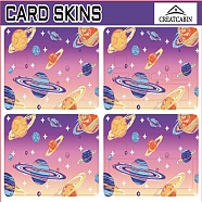 PVC Plastic Waterproof Card Stickers, Self-adhesion Card Skin for Bank Card Decor, Rectangle, Planet, 186.3x137.3mm(DIY-WH0432-268)