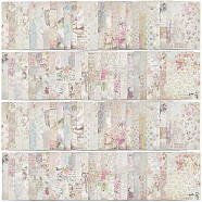 100 Sheets 50 Patterns Flower Theme Scrapbook Paper Pads, Background Paper Pad, for DIY Album Scrapbook, Greeting Card, Diary Decorative, Rectangle, Flower Pattern, 14x10x1.45cm, 2 sheets/pattern(DIY-WH0430-008C)